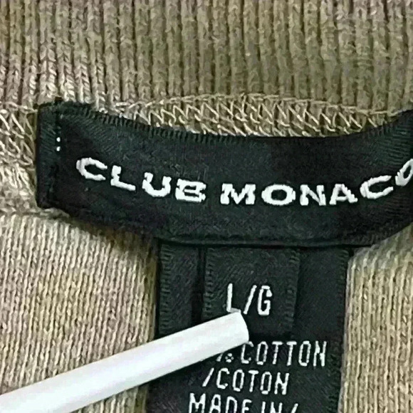 Club Monaco Funnel Neck Zip-up Jacket in Tan Steamlined Fit 100% Cotton in large - Picture 5 of 9